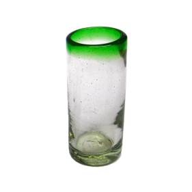 Blue & Green & Amber Rim 2 oz Tequila Shot Glasses (set of 6)